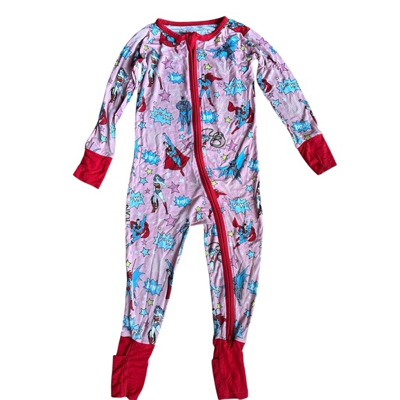 Little Sleepies Other - Little Sleepies DC Justice League Bamboo Zippy 18-24 Months Pink Super Hero